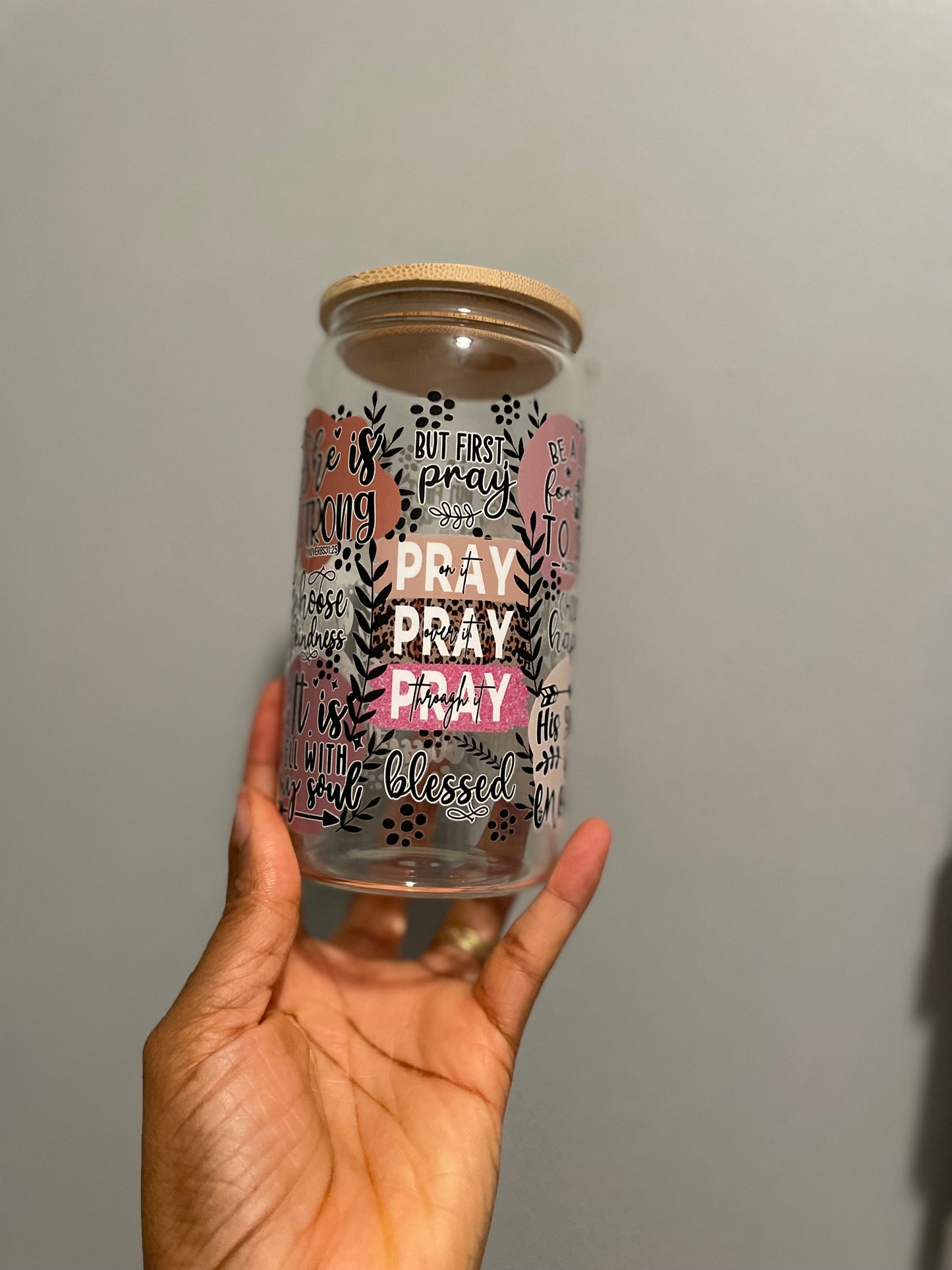 Faith-based Affirmations glass cup