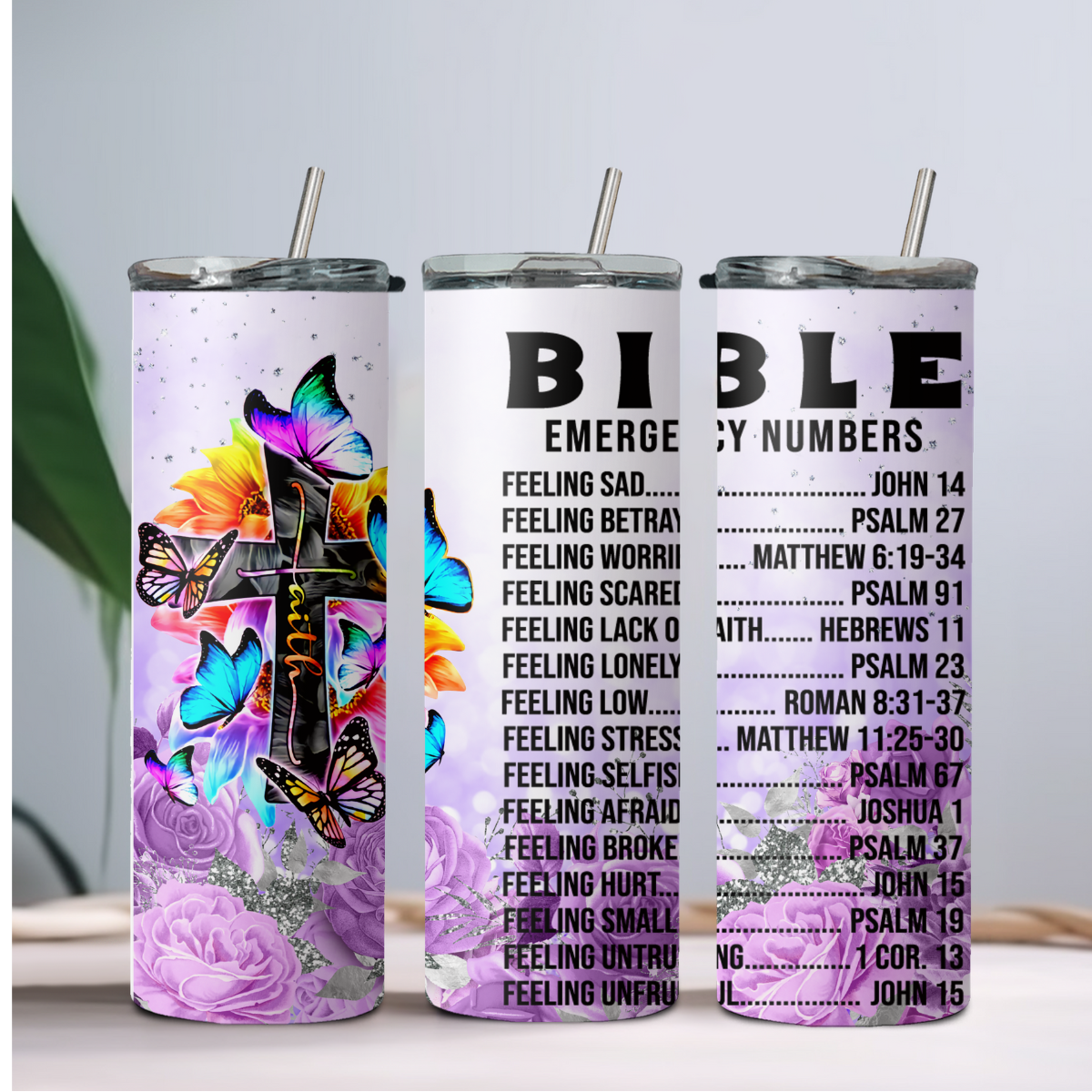 Bible Emergency numbers tumbler