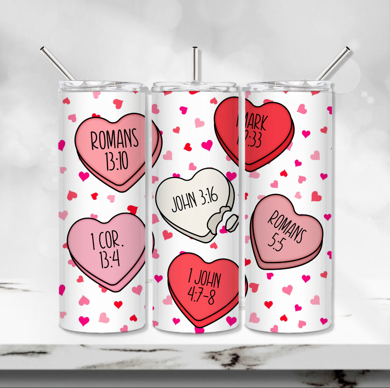 Heart Bible verses tumbler