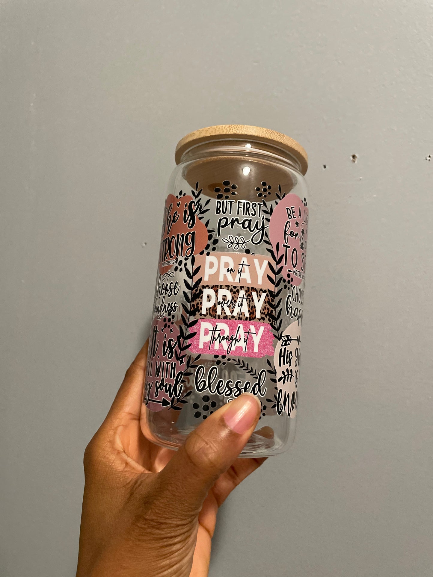 Faith-based Affirmations glass cup