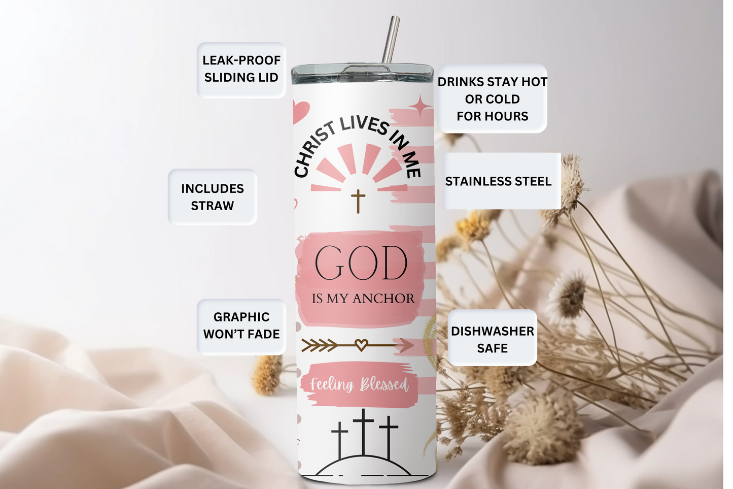 God is my anchor Tumbler