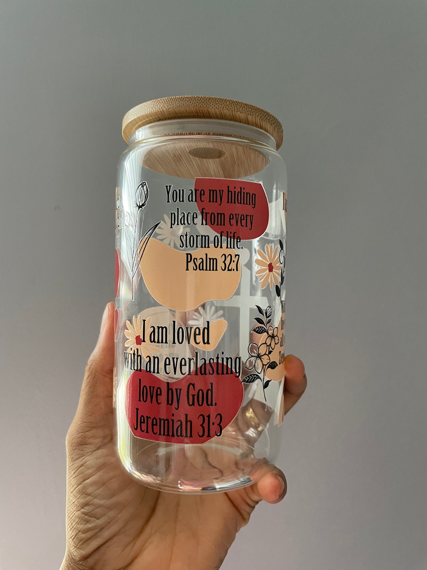 Bible verse Affirmations Libby glass cans