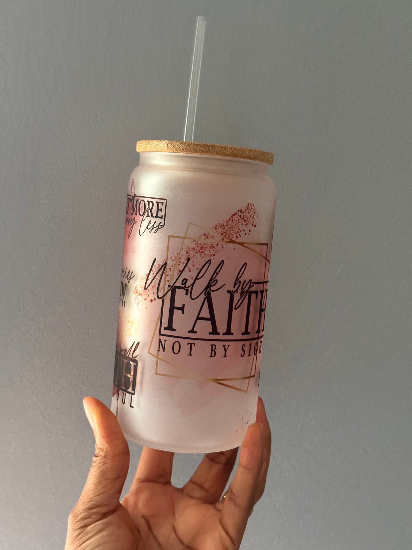 Faith Affirmations glass can